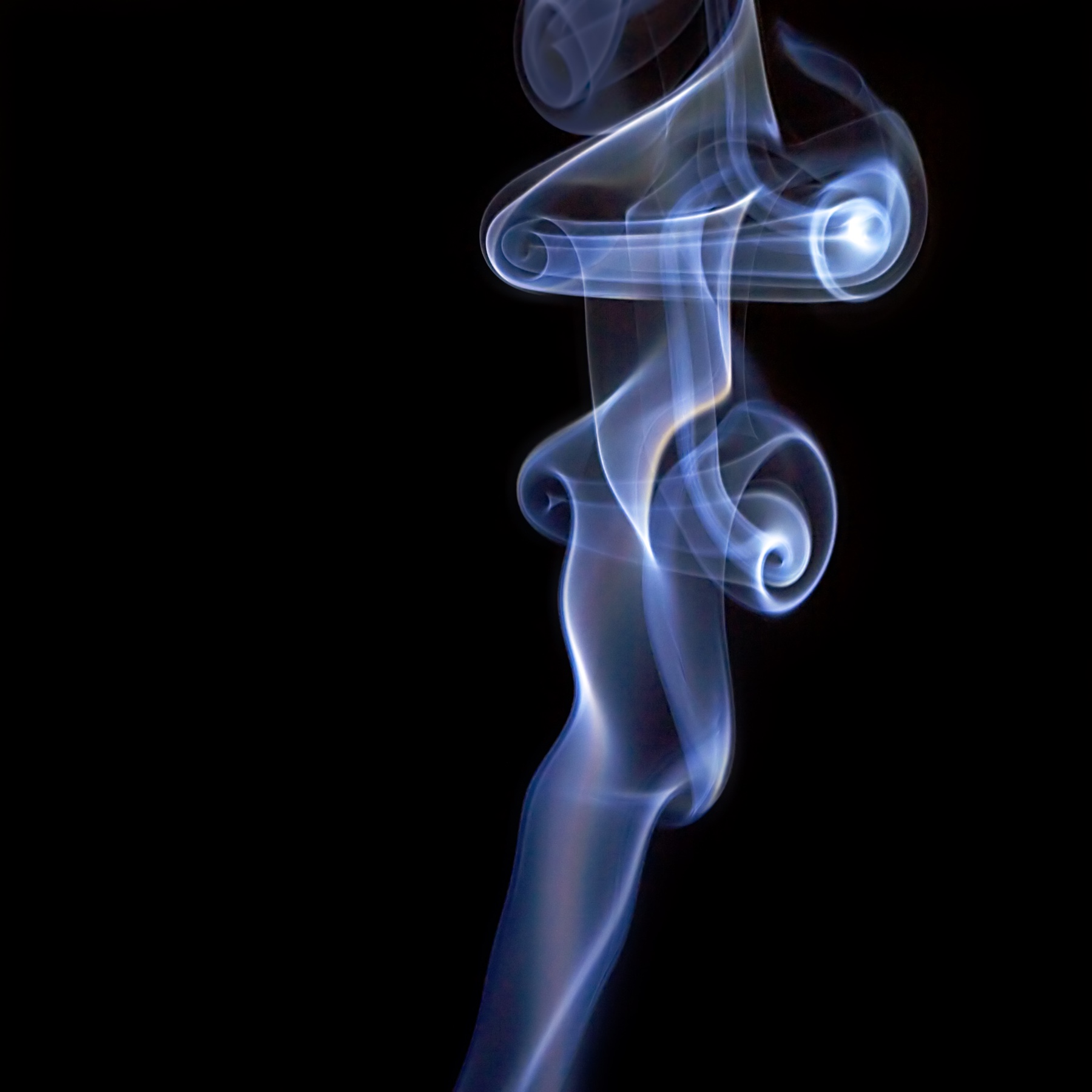 Blue smoke abstract photograph.