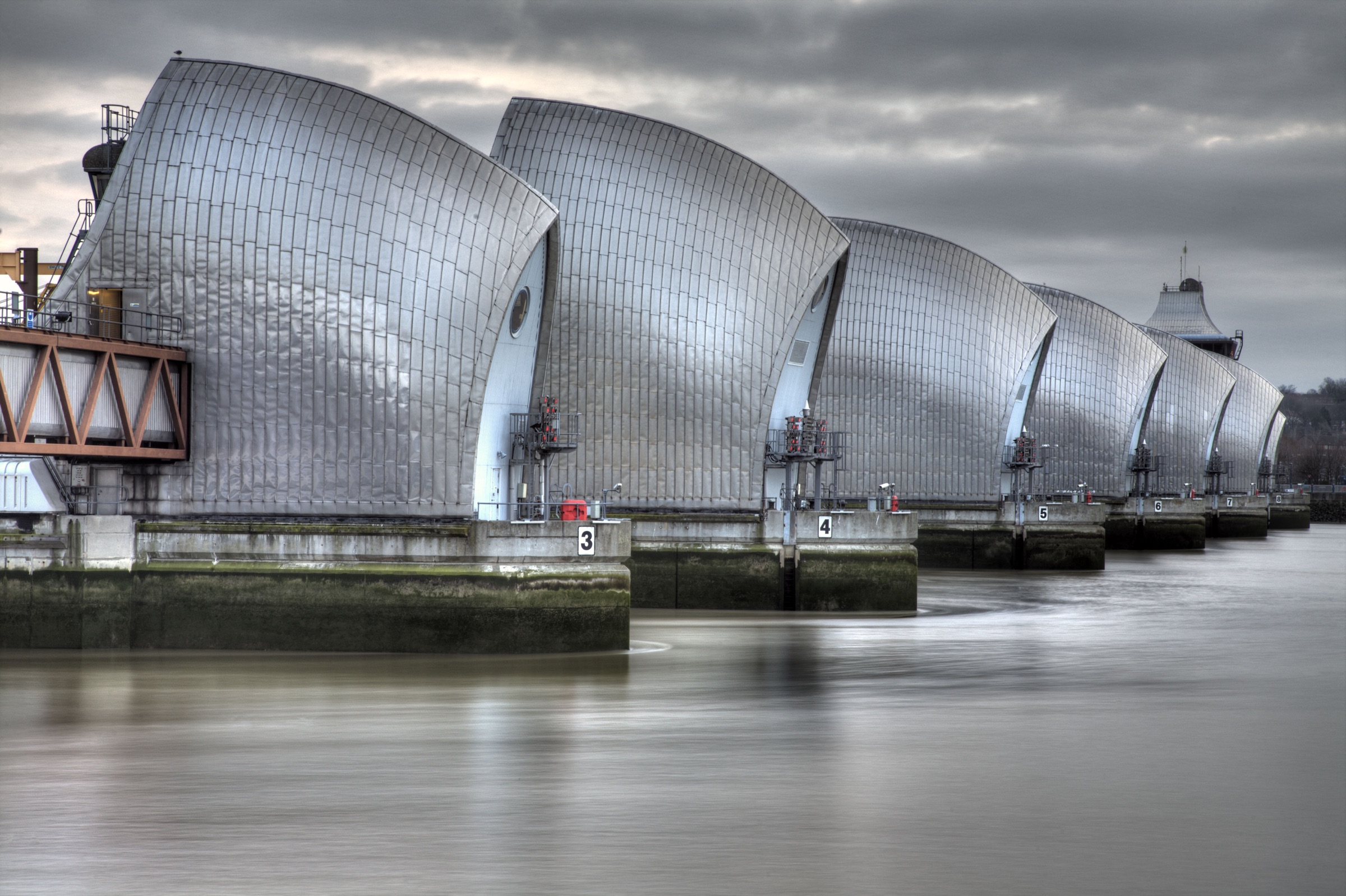 Thames Barrier in London photographed by Marc Pinter.